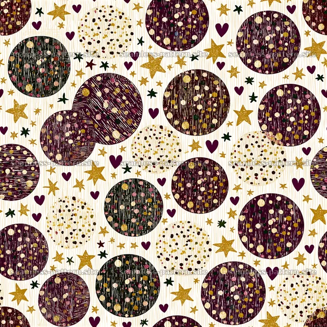 Colorful circles and stars seamless pattern for playful designs — seamless tileable pattern