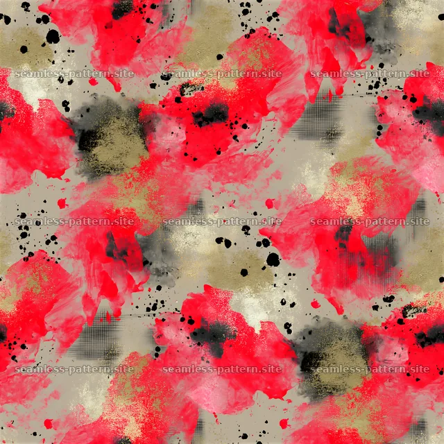 Paint splash black red gold seamless texture — seamless tileable pattern