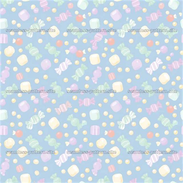 Colorful candy seamless pattern on a light blue background — seamless tileable pattern