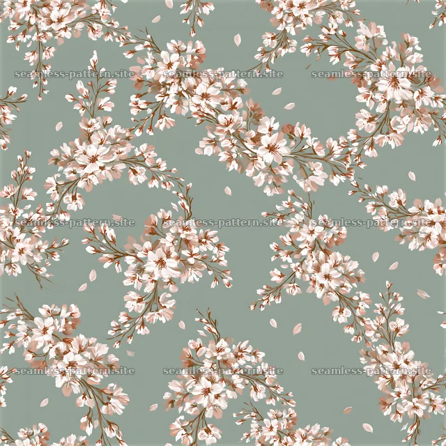 Floral gift wrap seamless pattern with soft blooms and leaves — seamless tileable pattern