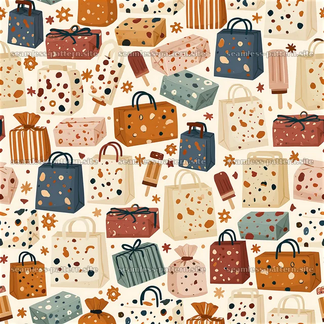 Funky gift boxes seamless pattern for colorful design projects — seamless tileable pattern
