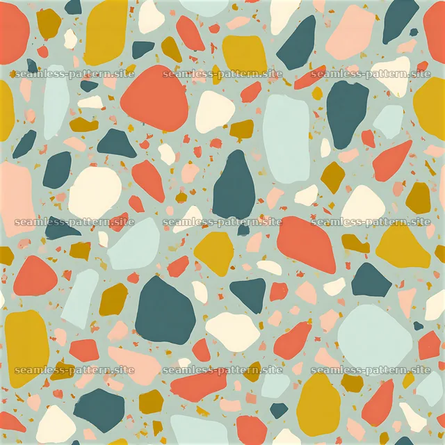 Colorful Terrazzo Shapes Seamless Pattern — seamless tileable pattern