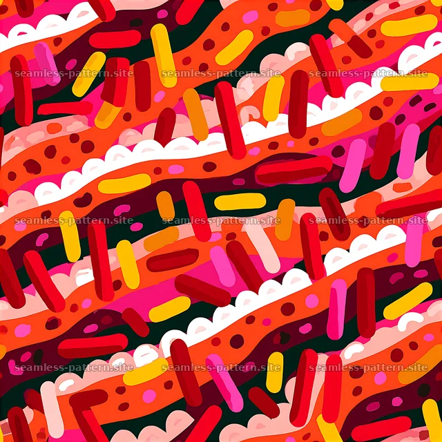 Colorful sprinkle pattern on a bold background for festive designs — seamless tileable pattern