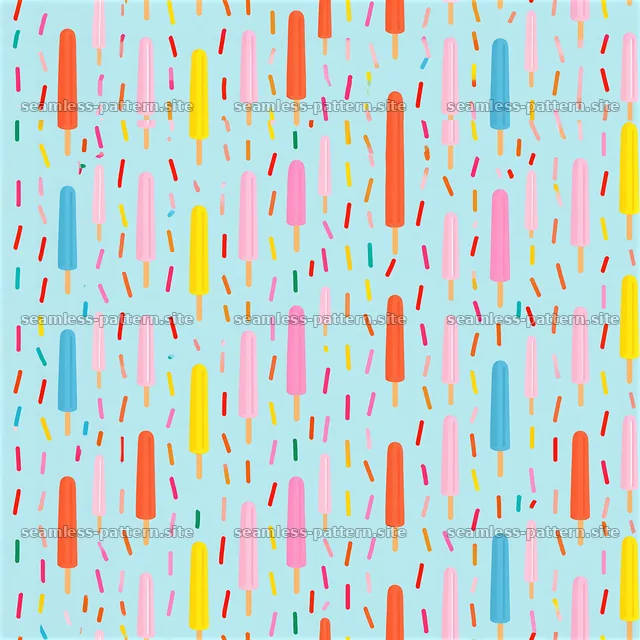 Colorful popsicle and sprinkle seamless pattern for festive designs — seamless tileable pattern