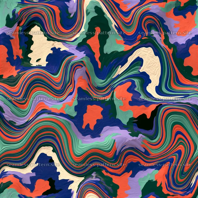 Abstract Colorful Wavy Seamless Pattern — seamless tileable pattern