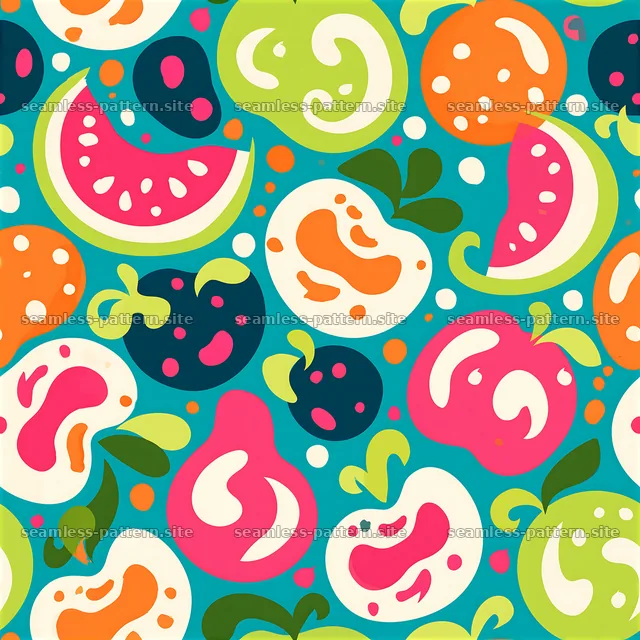 Funky tropical fruit seamless pattern — seamless tileable pattern