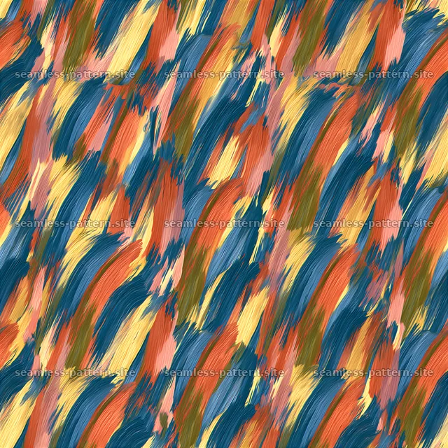 This pattern features a colorful arrangement of abstract paint ribbons — seamless tileable pattern