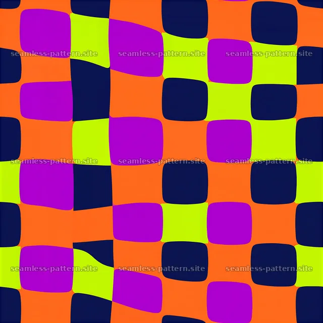 Bright and bold checker pattern in vibrant colors — seamless tileable pattern