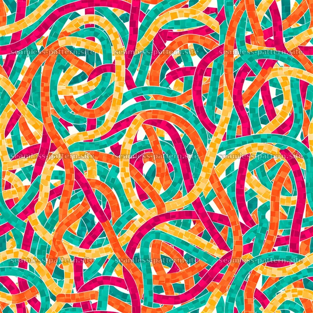 Colorful organic lines creating a lively seamless pattern — seamless tileable pattern